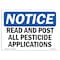 Signmission OSHA Notice Sign, 10" Height, NOTICE Record And Post Pesticide Applications Sign, Portrait OS-NS-D-710-V-16457 - alternate 1
